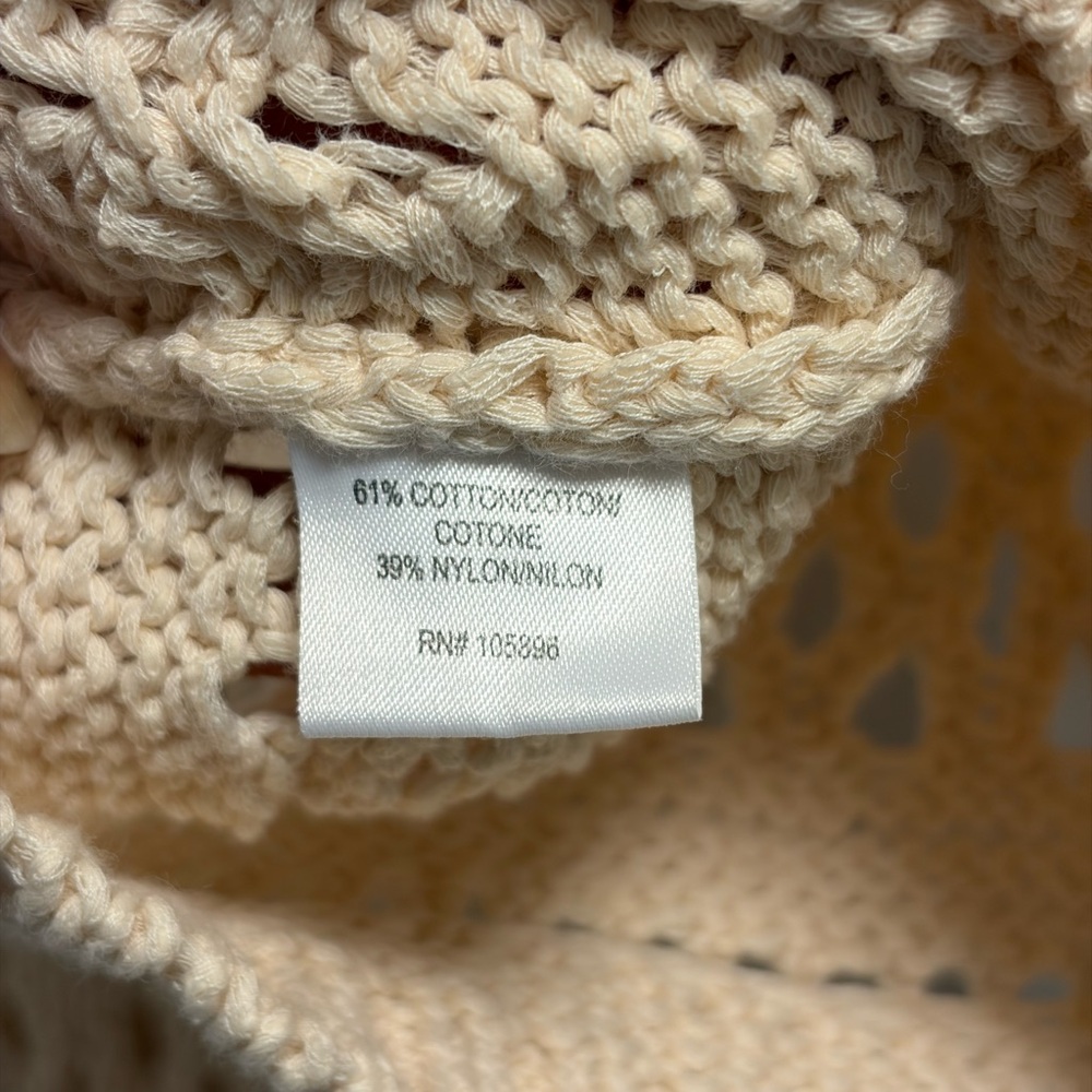 Cream Crochet Knit  Sweater- Size M - Picture 4 of 4